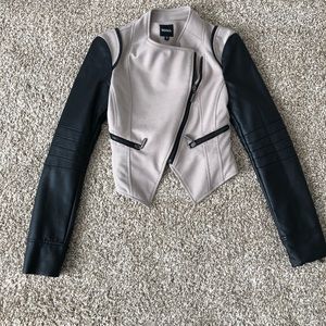 Tan and black jacket